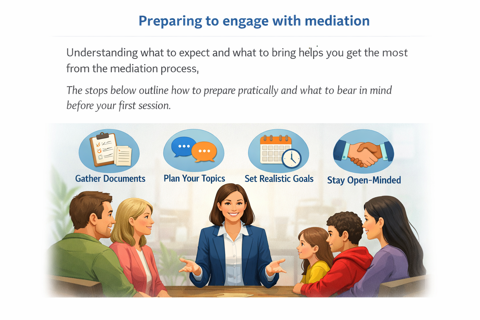 Preparing to engage with mediation